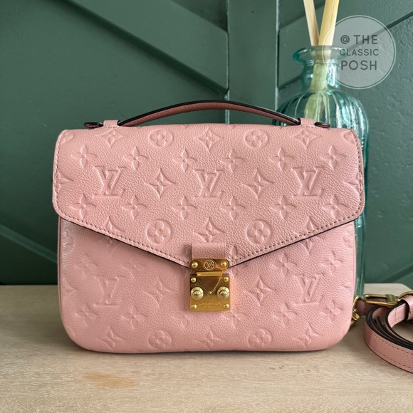 Louis Vuitton Handbags - Louis Vuitton Pochette Metis Empreinte Rose Poudre Pink Leather  Bag Gold HW